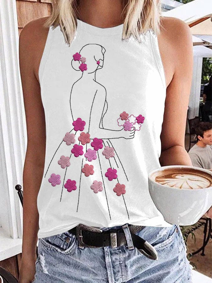 Women's Breast Cancer Awareness Print Vest