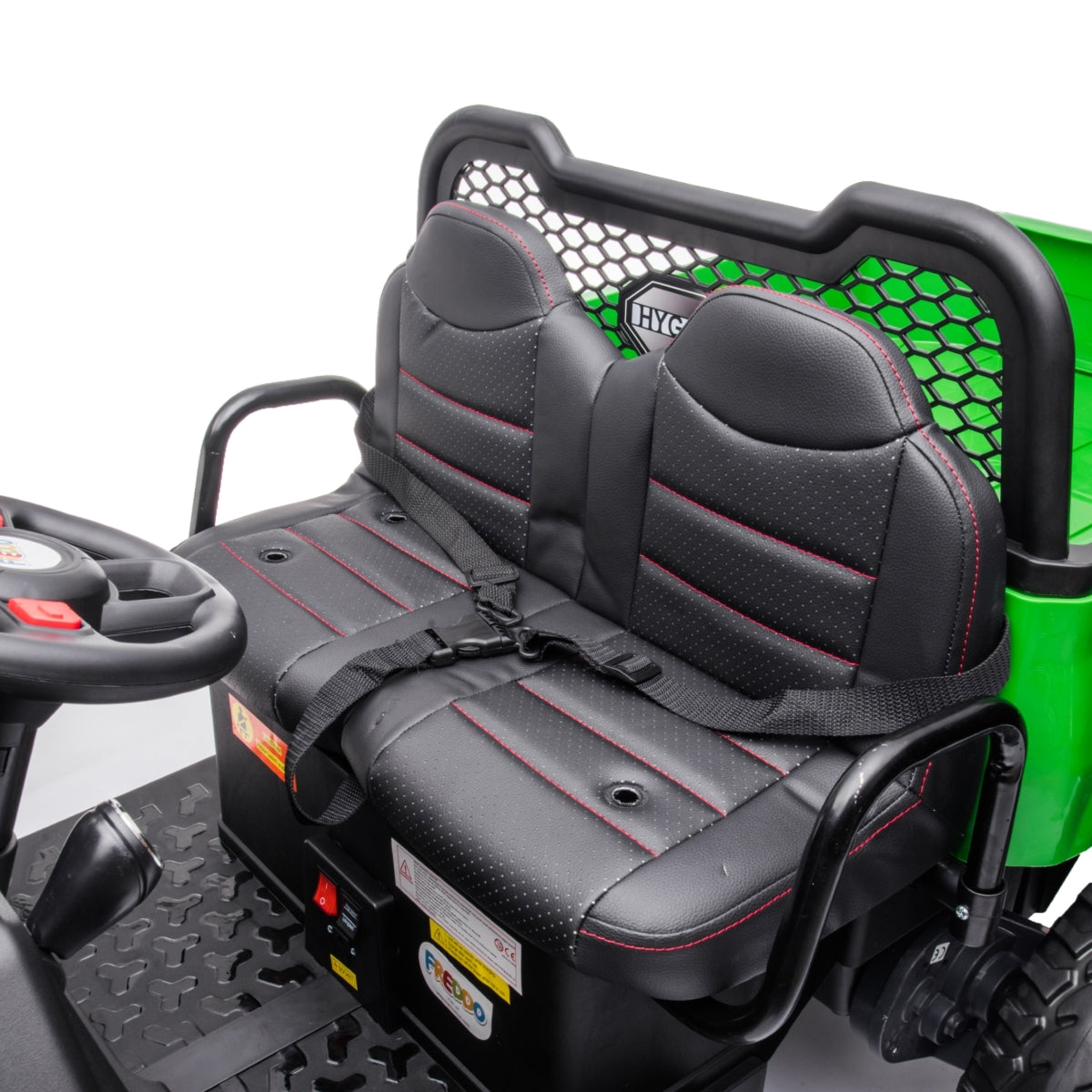 24V 6 Wheeler Tractor Trailer 2 Seater Ride-on with Dump Cart and Parental Remote