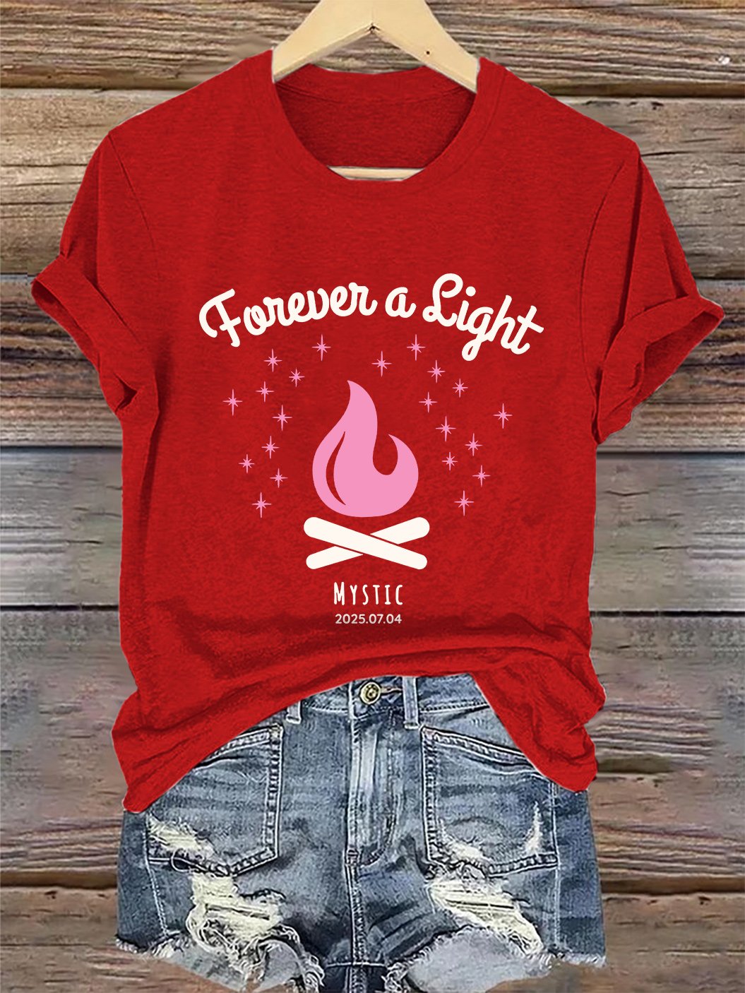 ๐๐Join us in praying for Texas.๐Retro Forever A Light Mystic 2025.07.04 Print T-Shirt