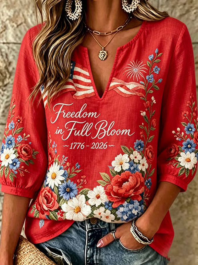 Women's 250th Anniversary Printed Casual Top