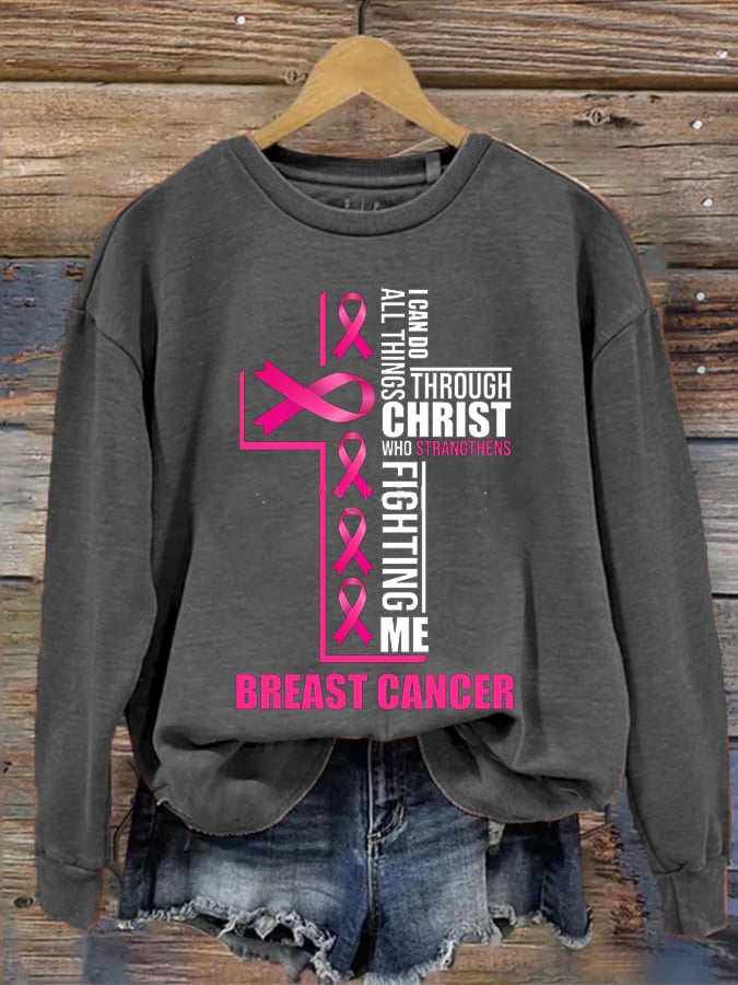 Breast Cancer Women's Printed Long Sleeve Sweatshirt