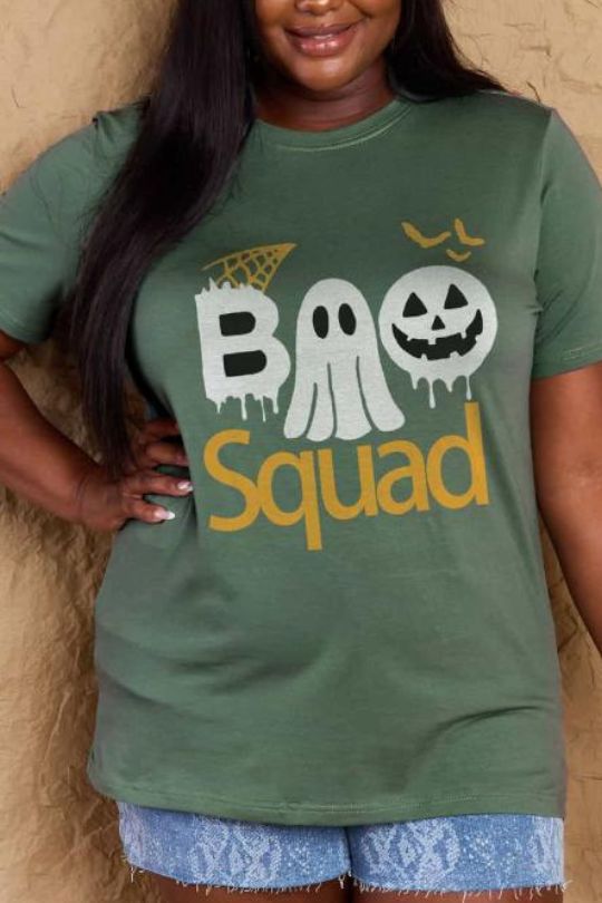 Halloween Boo Squad Graphic Cotton T-Shirt