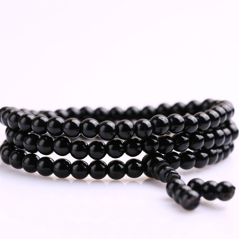 Women's Bracelet Mala beads obsidian prayer 108 for healing meditation