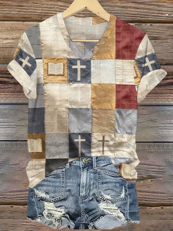 Women's Faith Print Round Neck T-Shirt