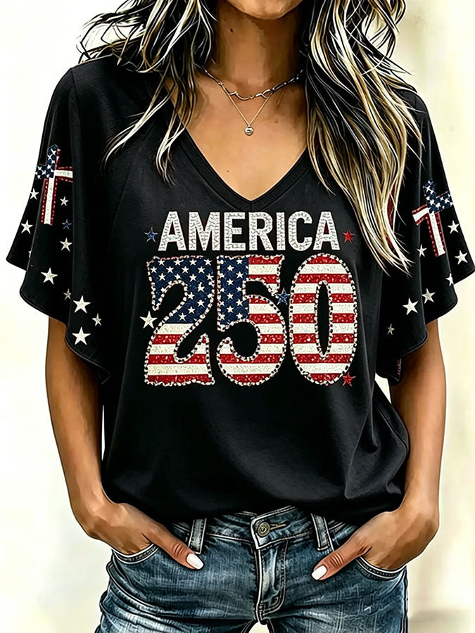 Women'S 250Th Anniversary Printed Casual Top