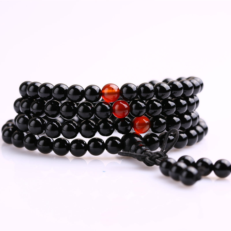 Women's Bracelet Mala beads obsidian prayer 108 for healing meditation
