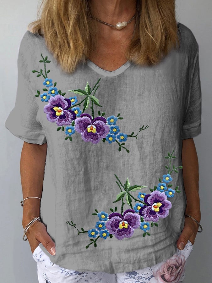 Women's Purple Flower Alzheimer's Awareness Support Shirt