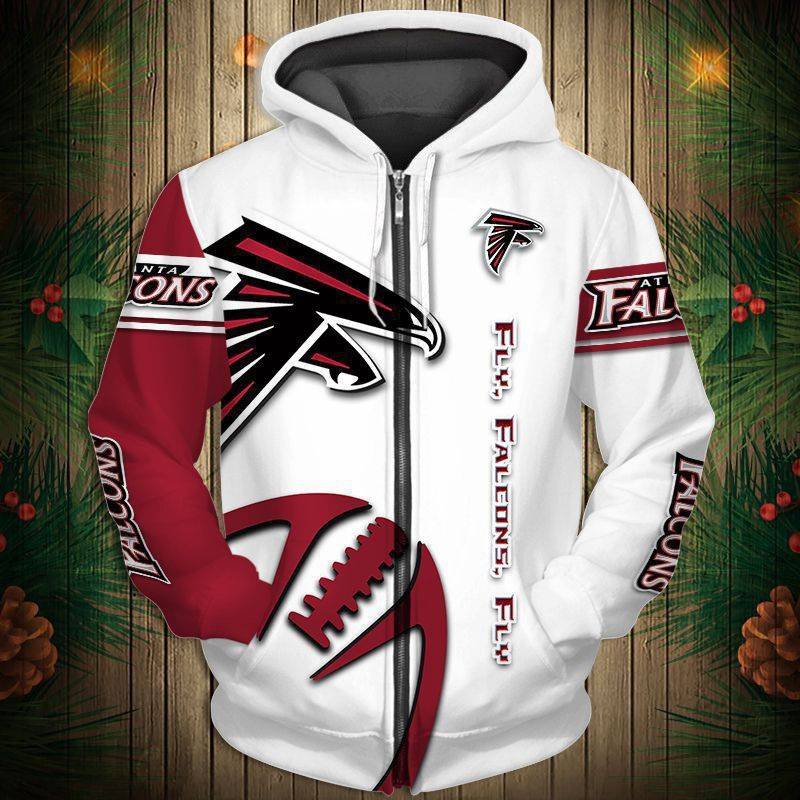 Atlanta Falcons Men's Casual Zipper Hooded Sweatshirts