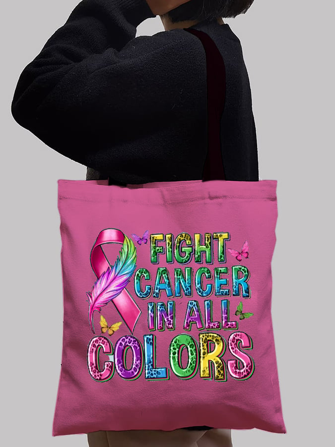 Fight Cancer in All Colors Print Tote Bag