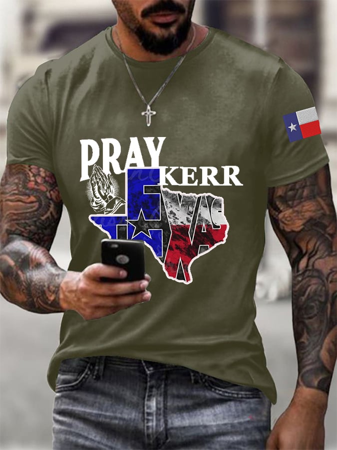 ๐๐Join us in praying for Texas.๐Men's Texas Strong Print T-Shirt
