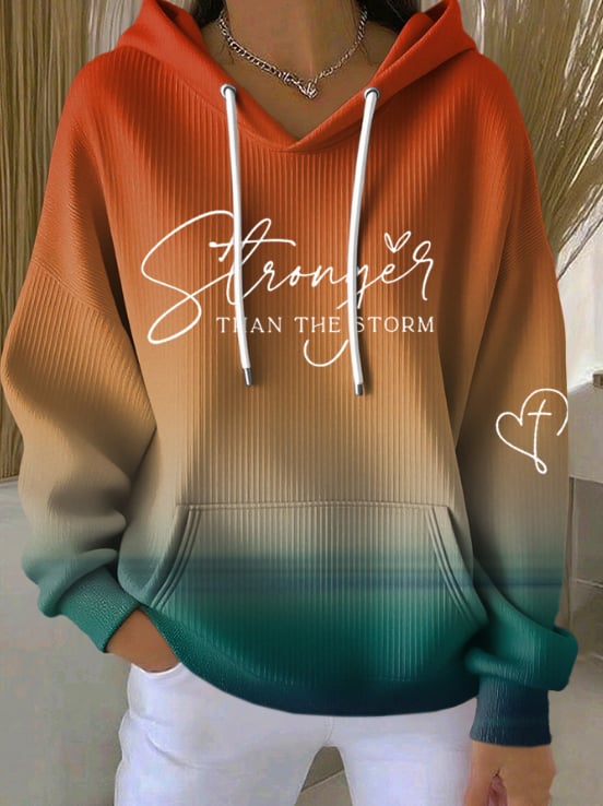 Women's Stronger Than The Storm Print Hoodie