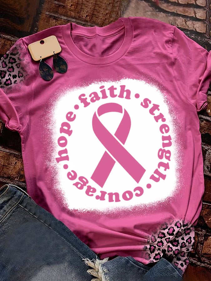 Women's Breast Cancer Awareness Crewneck T-Shirt