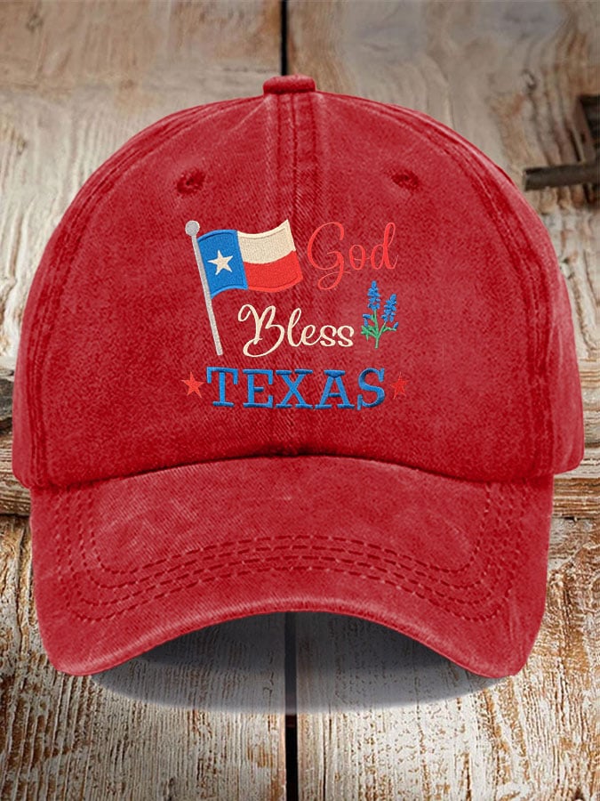 Unisex God Bless Texas Print Baseball Cap