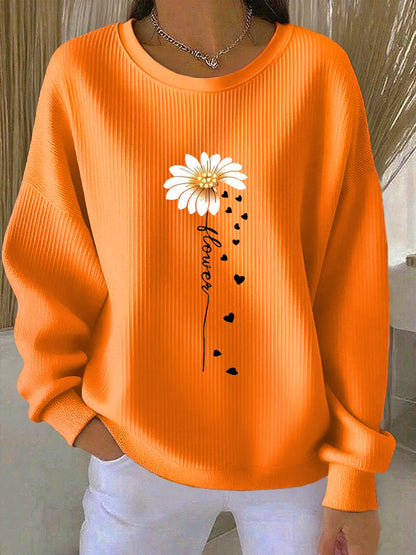Women's Faith Print Knit Crew Neck Long Sleeve Top