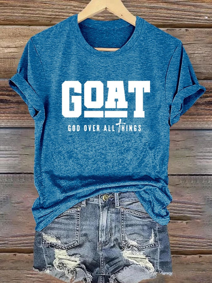 Women's God Over All Things  Print Shirt