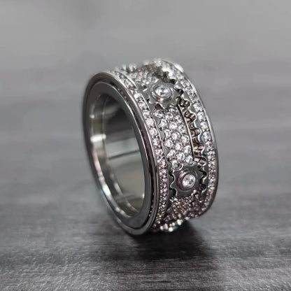 🔥925 Sterling Silver Personalized Stress Reducing Rotatable Gear Ring
