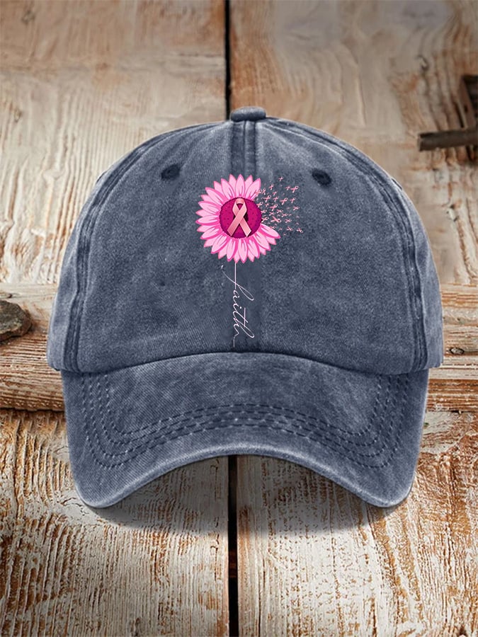 Pink Ribbon Faith Breast Cancer Warrior Supporter Hat