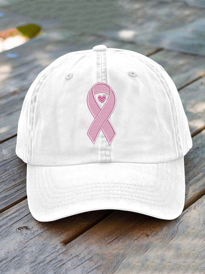 Breast Cancer Ribbon Print Hat