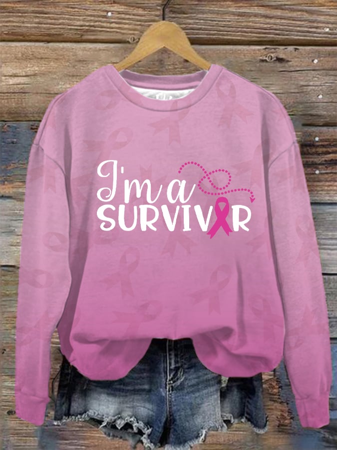 Women's Breast Cancer Ribbon Survivor Sweatshirt