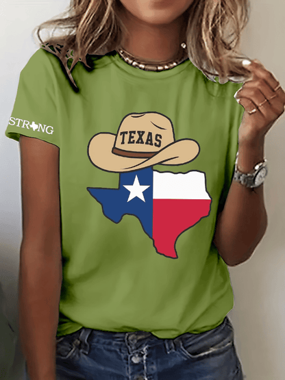 🙏💔Join us in praying for Texas.🙏Women's Texas Strong Print Crew Neck T-Shirt