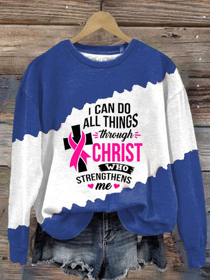 Breast Cancer Women's Printed Long Sleeve Sweatshirt
