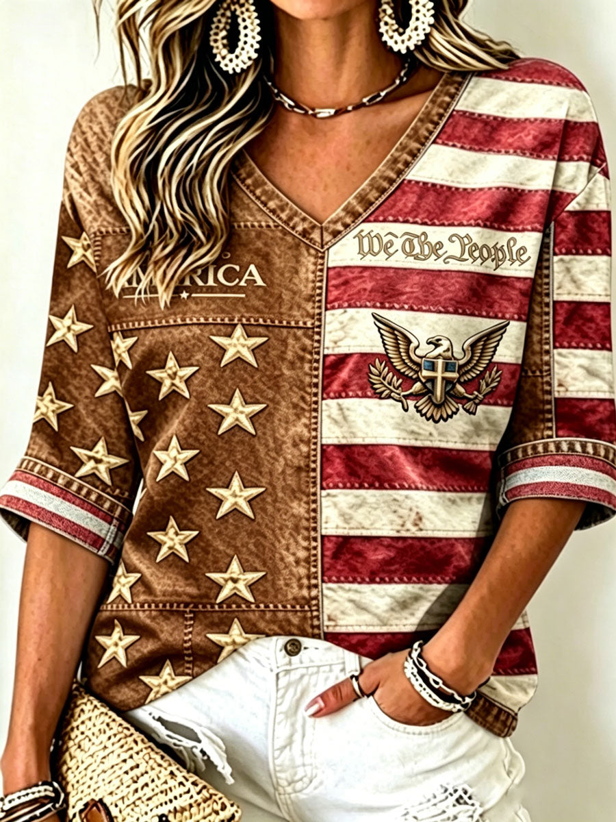 Women's 250Th Anniversary National Faith Print Shirt