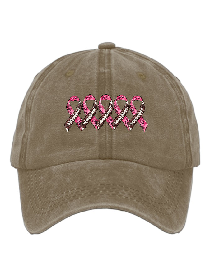 Casual Cancer Ribbon Print Baseball Cap