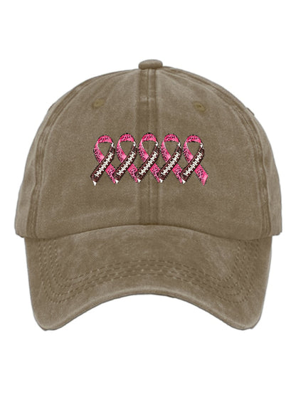 Casual Cancer Ribbon Print Baseball Cap
