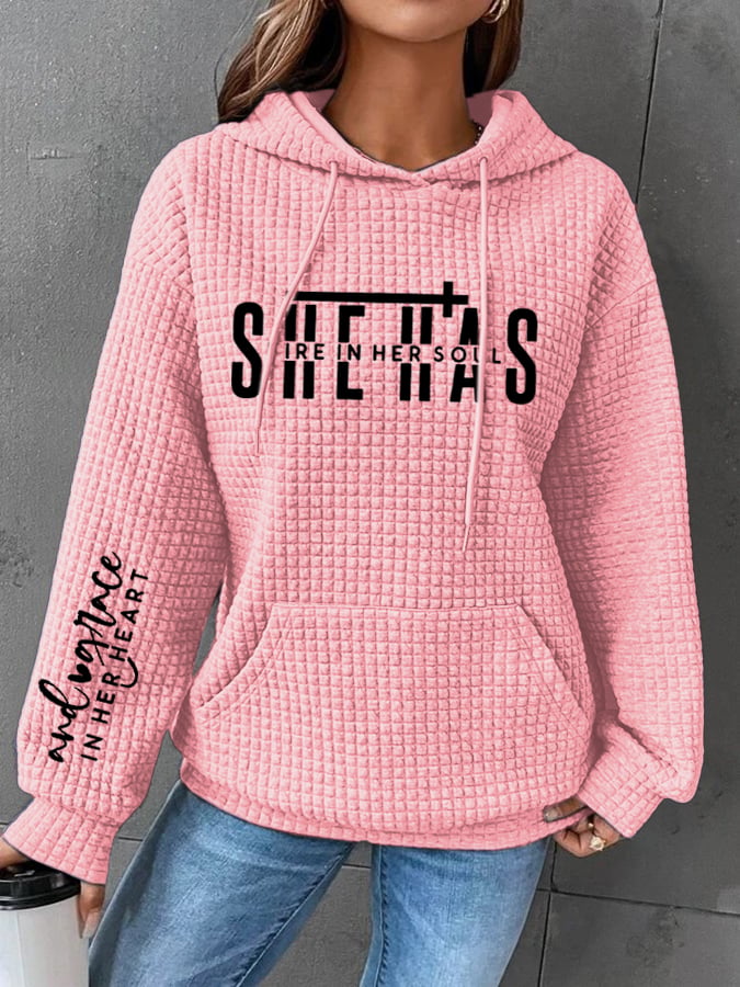 Women's She Has Fire In Her Soul Printed Hoodie Sweatshirt