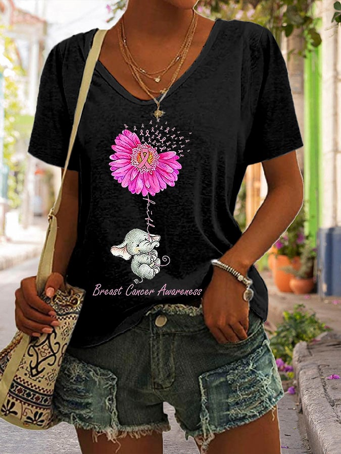 Women's Believe Breast Cancer Casual T-Shirt