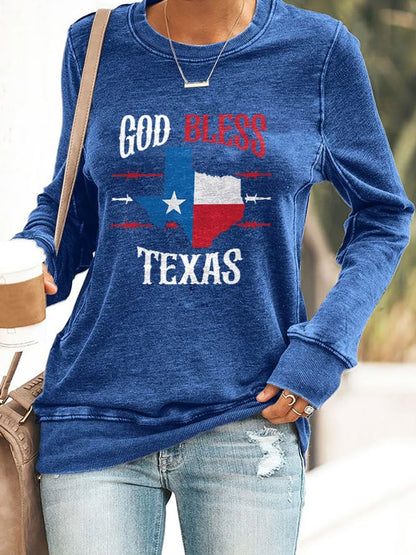 🙏💔Join us in praying for Texas.🙏Retro Texas Strong God Bless Texas Print Sweatshirt