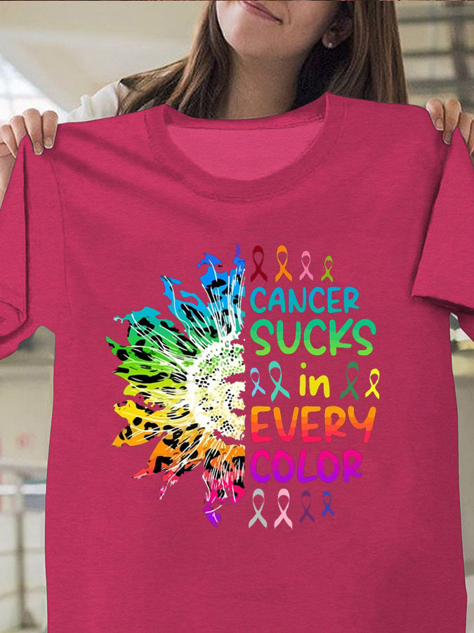 Women's Fight Cancer in All Colors Breast Cancer Awareness T-Shirt