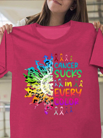 Women's Fight Cancer in All Colors Breast Cancer Awareness T-Shirt