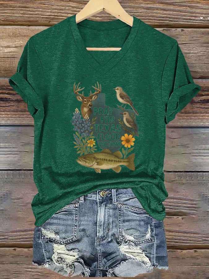 🙏💔Join us in praying for Texas.🙏Women's Pray For Texas Print T-shirt