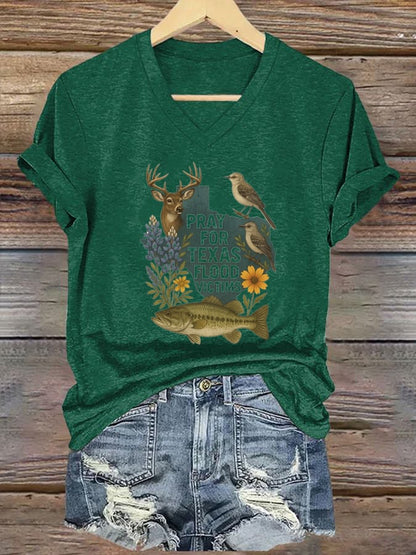 🙏💔Join us in praying for Texas.🙏Women's Pray For Texas Print T-shirt