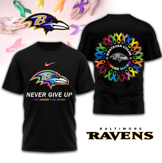 Baltimore Ravens | Premium Fight Cancer In All Colors 3D Shirt TD