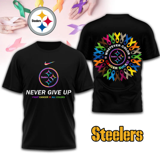 Pittsburgh Steelers | Premium Fight Cancer In All Colors 3D Shirt TD