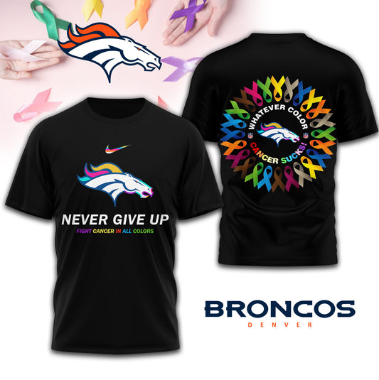 Denver Broncos | Premium Fight Cancer In All Colors 3D Shirt TD