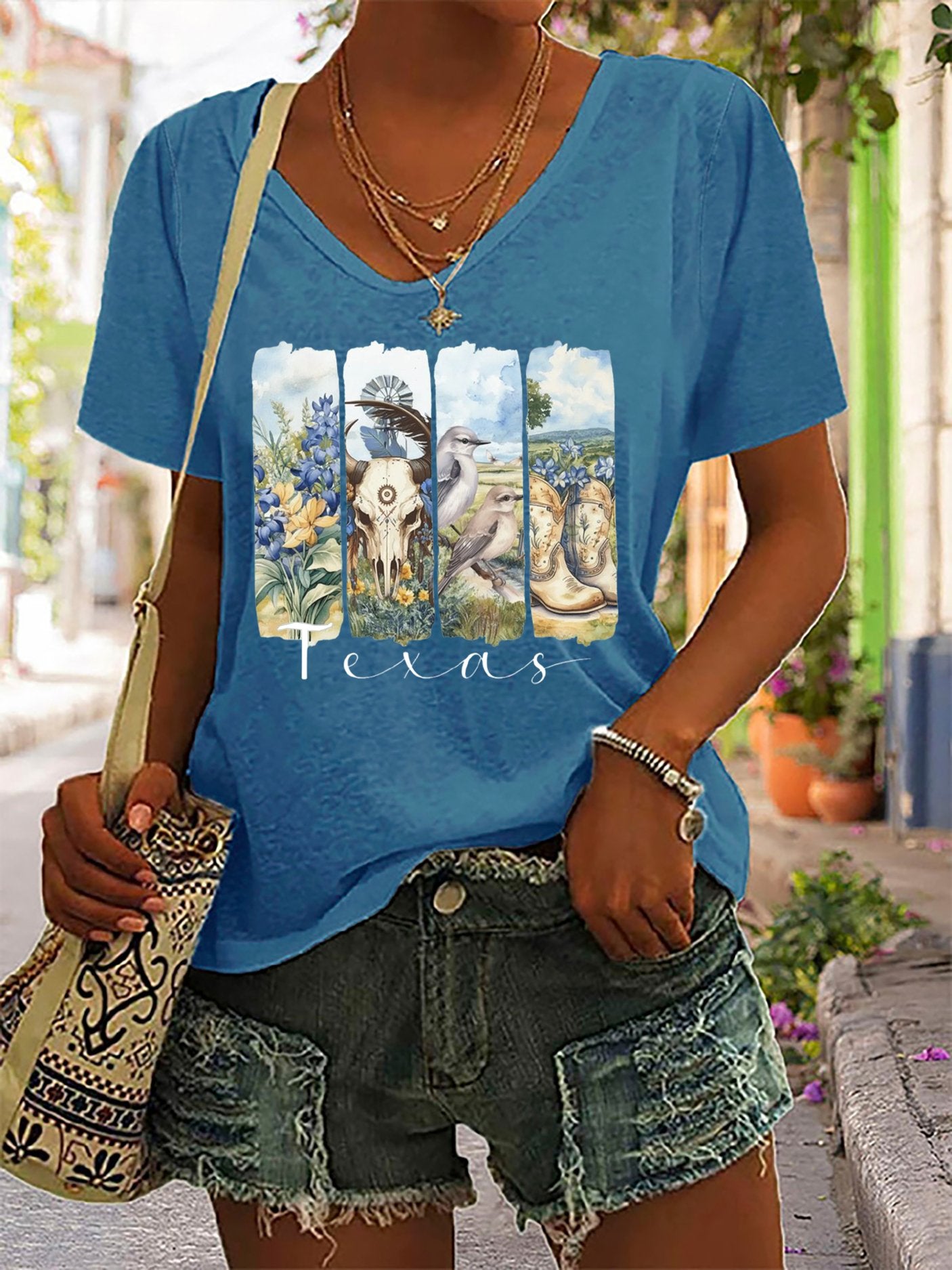 🙏💔Join us in praying for Texas.🙏Women's Texas Strong  Printed Short-Sleeved T-Shirt