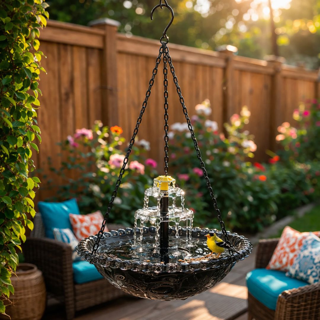 ✨Special Offer Today Only! 🐦 Solar Cascade Hanging Bird Bath Fountain