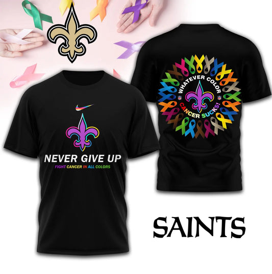 New Orleans Saints | Premium Fight Cancer In All Colors 3D Shirt TD