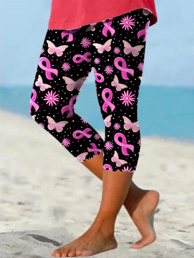 Breast Cancer Women's Printed Leggings