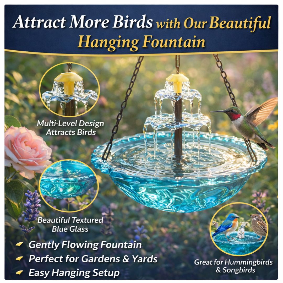 ✨Special Offer Today Only! 🐦 Solar Cascade Hanging Bird Bath Fountain