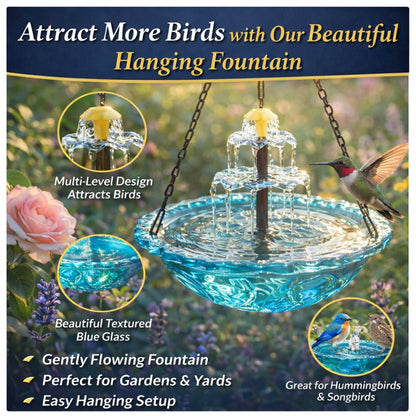 ✨Special Offer Today Only! 🐦 Solar Cascade Hanging Bird Bath Fountain