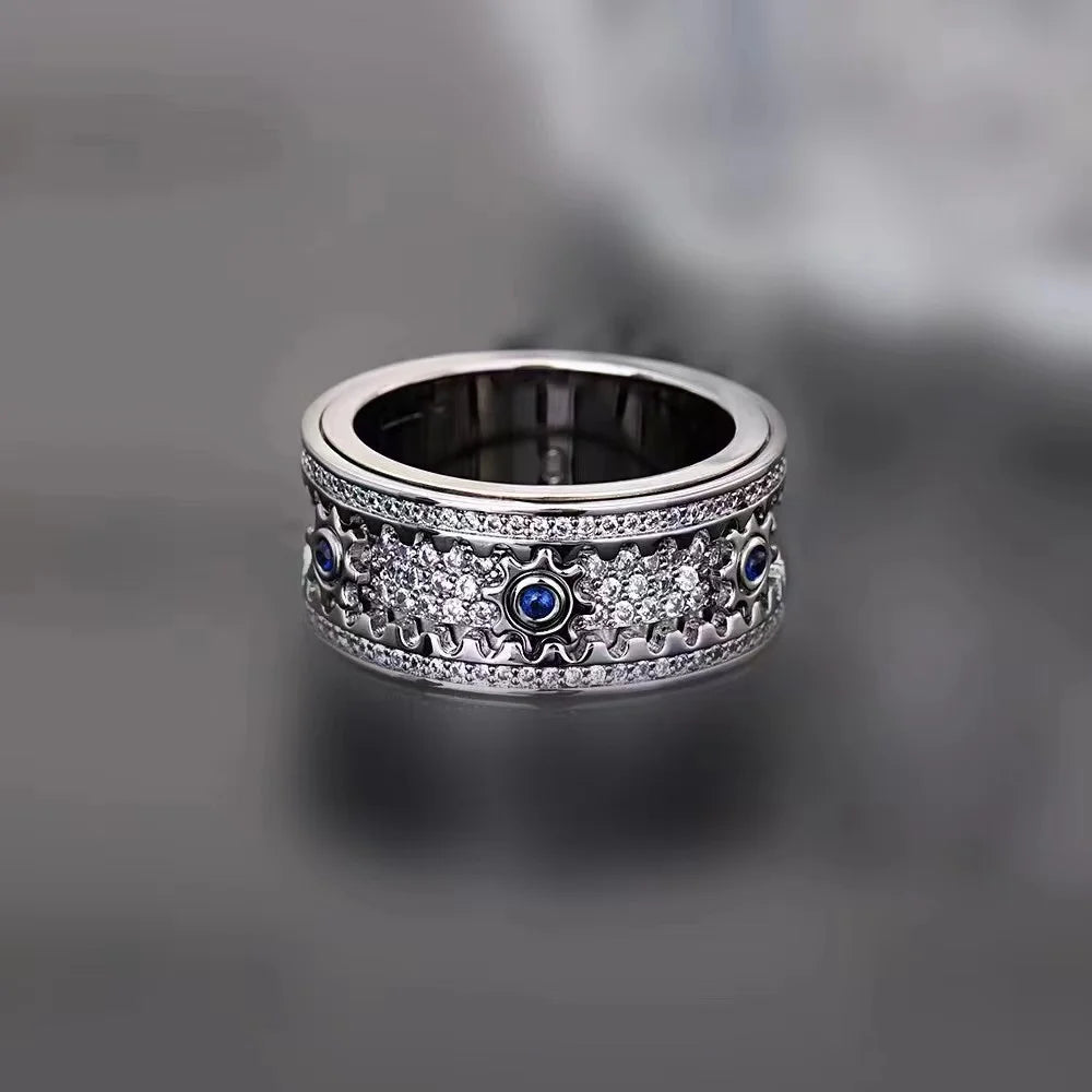 🔥925 Sterling Silver Personalized Stress Reducing Rotatable Gear Ring