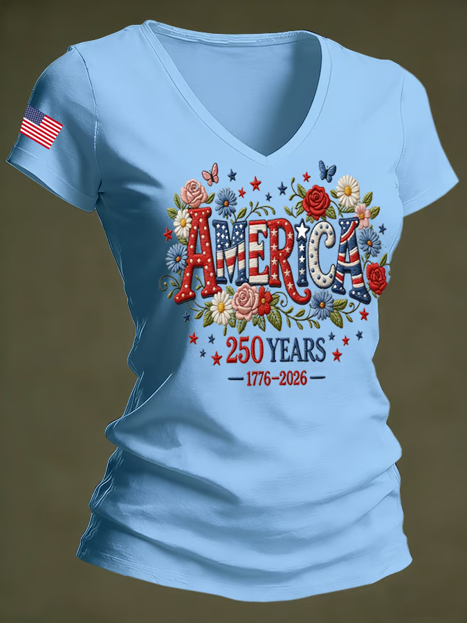 Women's 250th Anniversary Printed Casual T-Shirt