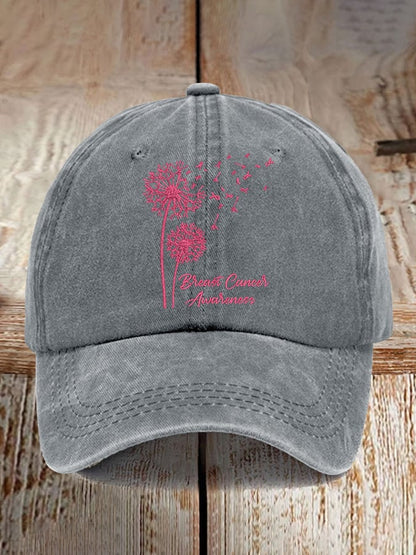 Retro Breast Cancer Awareness Print Baseball Cap