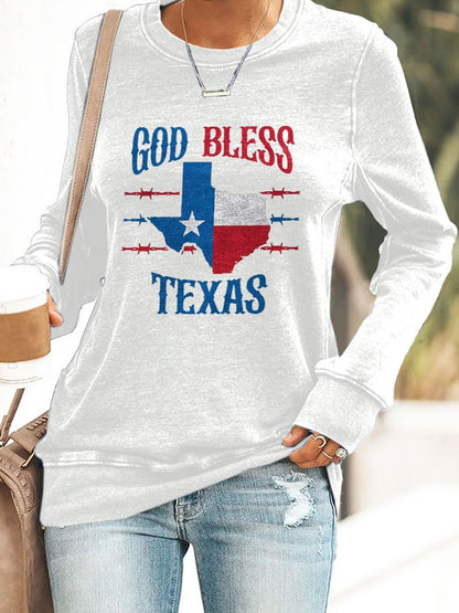 🙏💔Join us in praying for Texas.🙏Retro Texas Strong God Bless Texas Print Sweatshirt