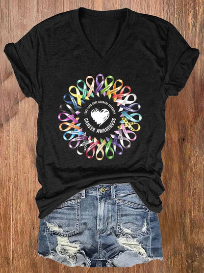 Women's Breast Cancer Awareness Crewneck T-Shirt