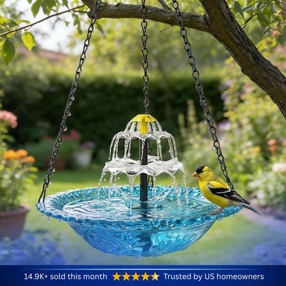 ✨Special Offer Today Only! 🐦 Solar Cascade Hanging Bird Bath Fountain